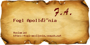 Fogl Apollónia névjegykártya